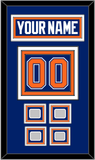 Edmonton Nameplate & Number (Back) With 4 Stanley Cup Champions Patches - Road Blue (1981-1994) - Triple Mat 2