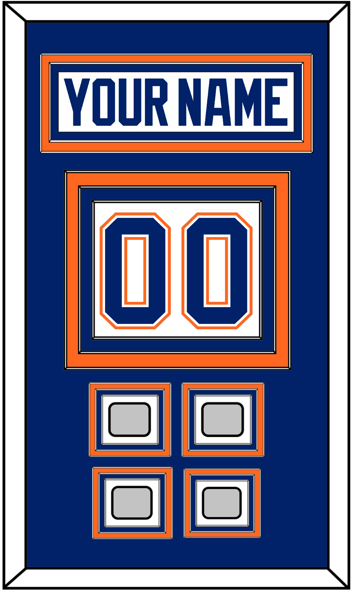 Edmonton Nameplate & Number (Back) With 4 Stanley Cup Champions Patches - Home White (1981-1994) - Premier Tier 2