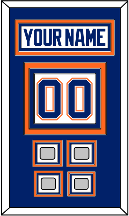 Edmonton Nameplate & Number (Back) With 4 Stanley Cup Champions Patches - Home White (1981-1994) - Premier Tier 2