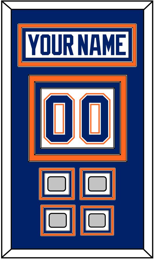 Edmonton Nameplate & Number (Back) With 4 Stanley Cup Champions Patches - Home White (1981-1994) - Premier Tier 2