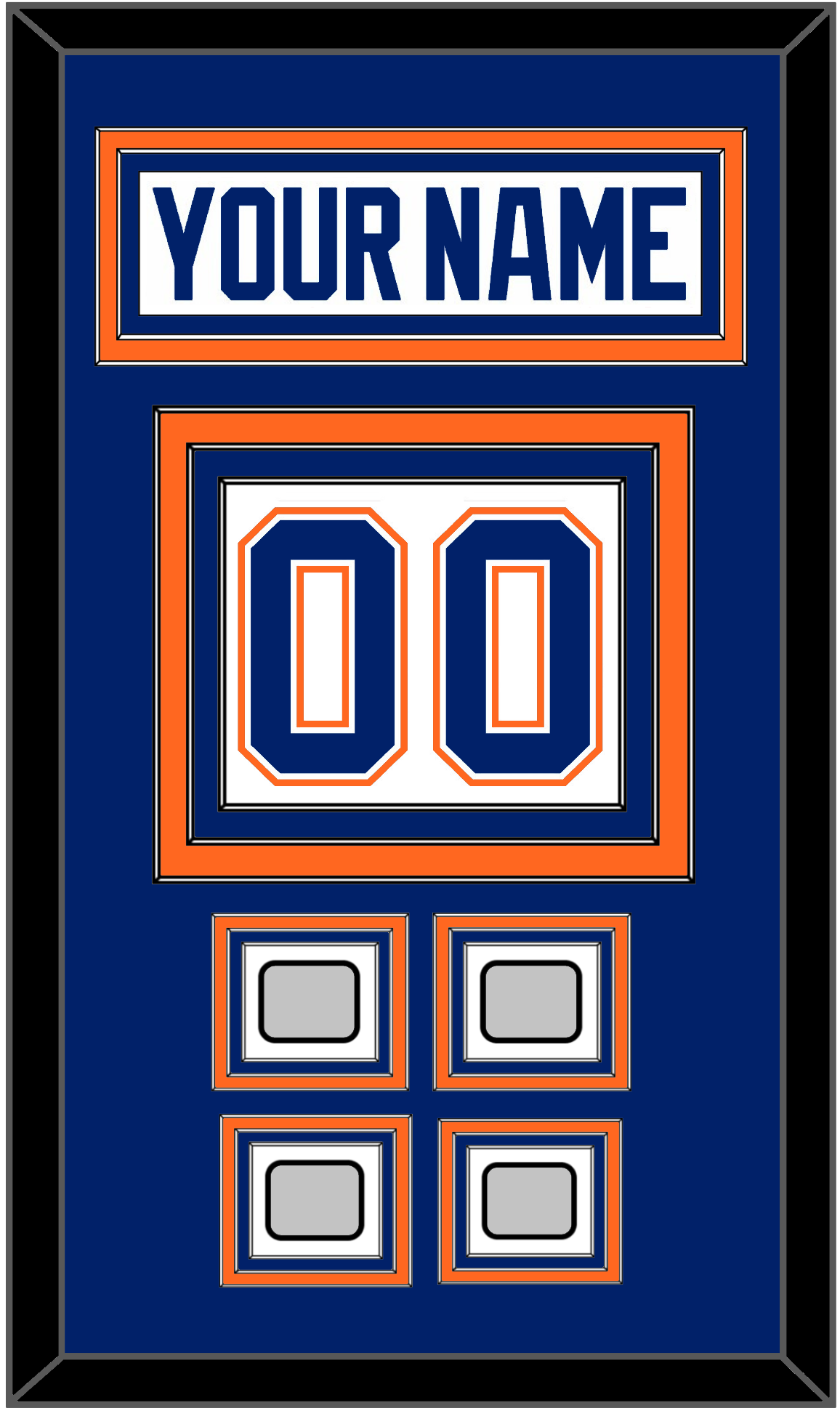 Edmonton Nameplate & Number (Back) With 4 Stanley Cup Champions Patches - Home White (1981-1994) - Premier Tier 2