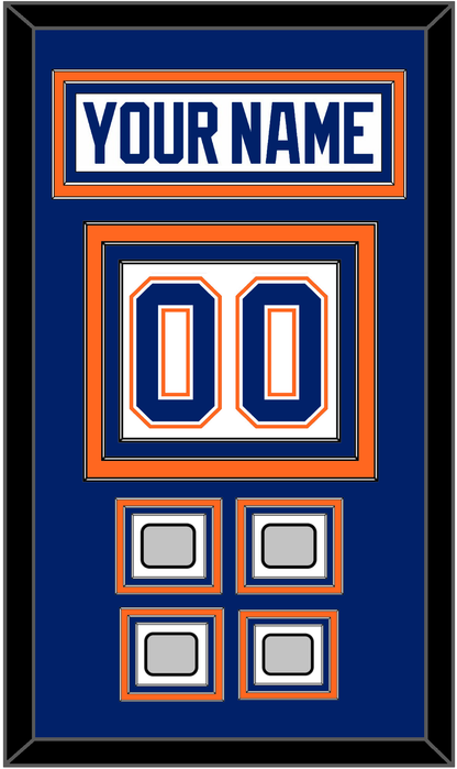 Edmonton Nameplate & Number (Back) With 4 Stanley Cup Champions Patches - Home White (1981-1994) - Premier Tier 2