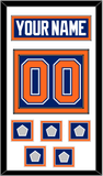 Edmonton Nameplate & Number (Back) With 5 Stanley Cup Champions Patches - Road Blue (1981-1994) - Double Mat 1