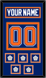 Edmonton Nameplate & Number (Back) With 5 Stanley Cup Champions Patches - Road Blue (1981-1994) - Double Mat 2