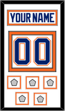 Edmonton Nameplate & Number (Back) With 5 Stanley Cup Champions Patches - Home White (1981-1994) - Double Mat 1