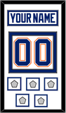 Edmonton Nameplate & Number (Back) With 5 Stanley Cup Champions Patches - Home White (1981-1994) - Double Mat 2