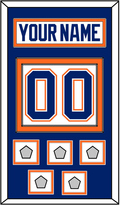 Edmonton Nameplate & Number (Back) With 5 Stanley Cup Champions Patches - Home White (1981-1994) - Signature Tier 3