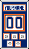 Edmonton Nameplate & Number (Back) With 5 Stanley Cup Champions Patches - Home White (1981-1994) - Double Mat 3