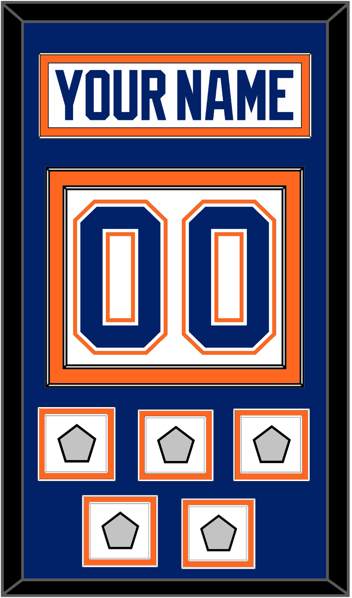 Edmonton Nameplate & Number (Back) With 5 Stanley Cup Champions Patches - Home White (1981-1994) - Signature Tier 3