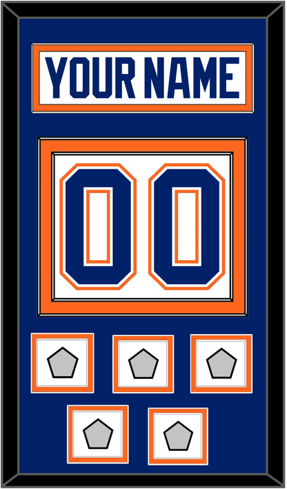 Edmonton Nameplate & Number (Back) With 5 Stanley Cup Champions Patches - Home White (1981-1994) - Signature Tier 3