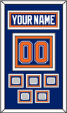 Edmonton Nameplate & Number (Back) With 5 Stanley Cup Champions Patches - Road Blue (1981-1994) - Triple Mat 2