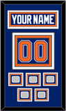 Edmonton Nameplate & Number (Back) With 5 Stanley Cup Champions Patches - Road Blue (1981-1994) - Triple Mat 2