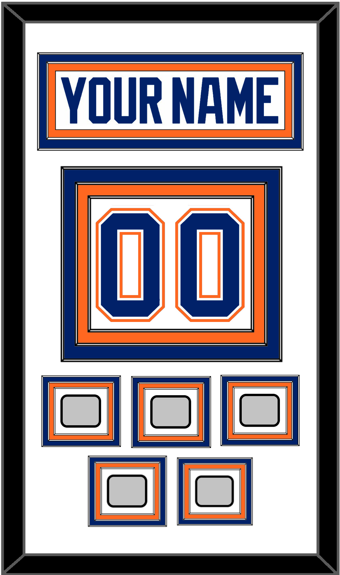 Edmonton Nameplate & Number (Back) With 5 Stanley Cup Champions Patches - Home White (1981-1994) - Premier Tier 1