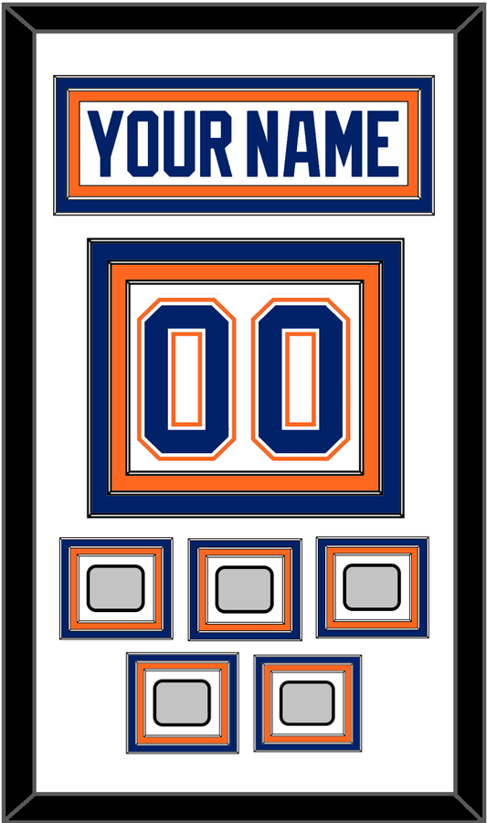 Edmonton Nameplate & Number (Back) With 5 Stanley Cup Champions Patches - Home White (1981-1994) - Premier Tier 1