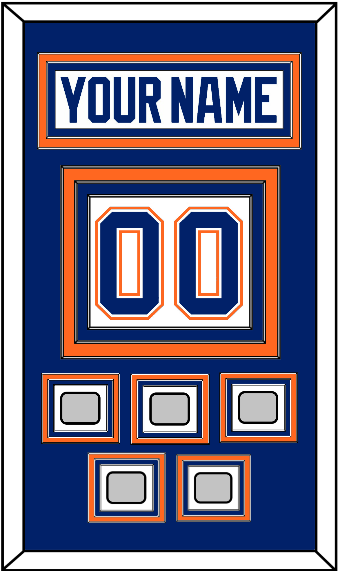 Edmonton Nameplate & Number (Back) With 5 Stanley Cup Champions Patches - Home White (1981-1994) - Premier Tier 2