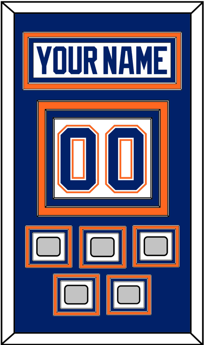 Edmonton Nameplate & Number (Back) With 5 Stanley Cup Champions Patches - Home White (1981-1994) - Premier Tier 2