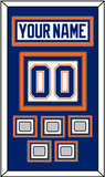 Edmonton Nameplate & Number (Back) With 5 Stanley Cup Champions Patches - Home White (1981-1994) - Triple Mat 2