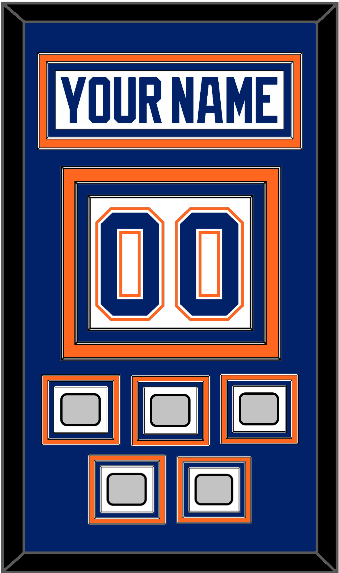 Edmonton Nameplate & Number (Back) With 5 Stanley Cup Champions Patches - Home White (1981-1994) - Premier Tier 2