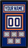 Edmonton Nameplate & Number (Back) With 5 Stanley Cup Champions Patches - Home White (1981-1994) - Triple Mat 2