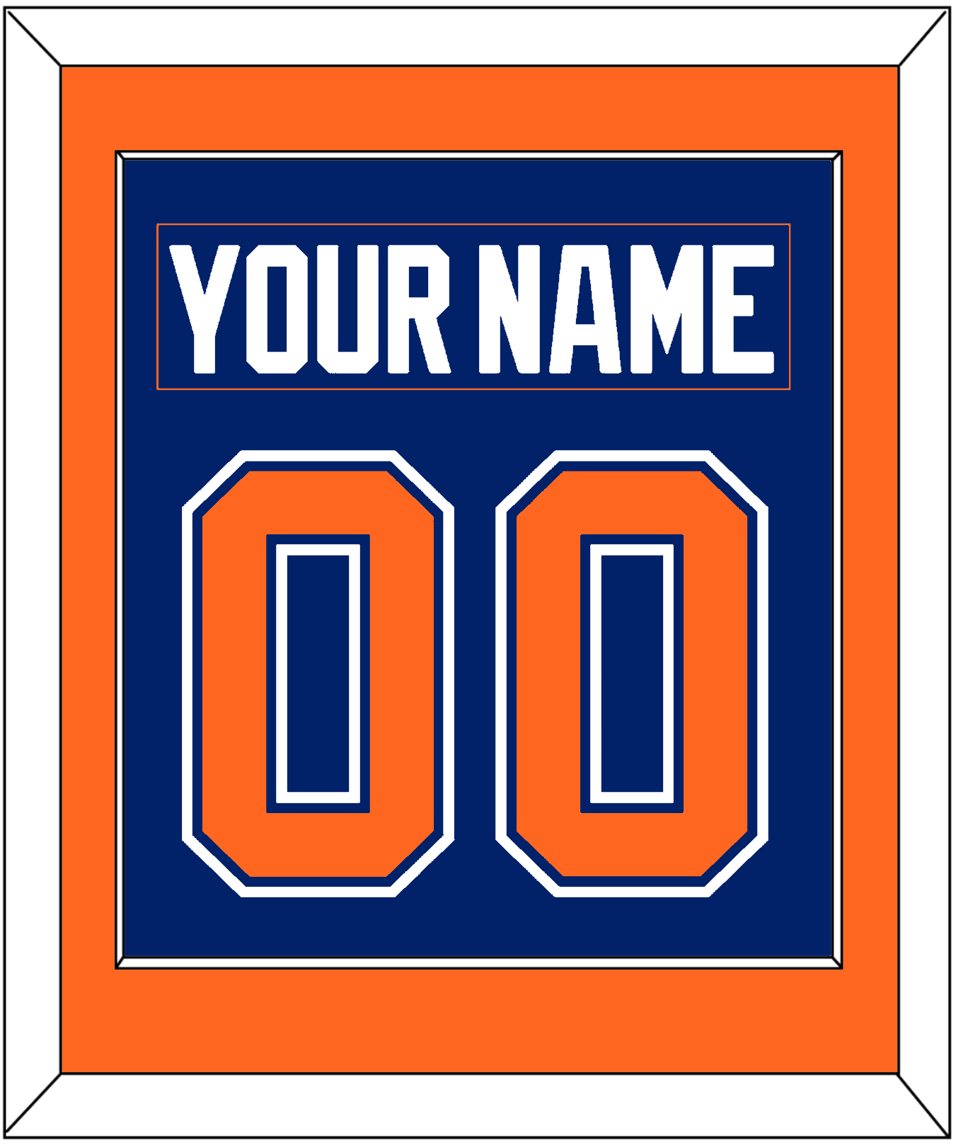 Edmonton Nameplate & Number (Back) Combined - Road Blue (1981-1994) - Essential Tier 2