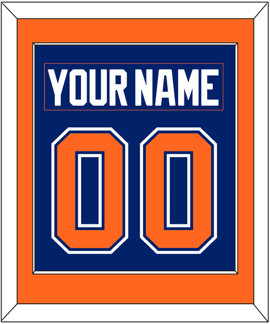 Edmonton Nameplate & Number (Back) Combined - Road Blue (1981-1994) - Essential Tier 2