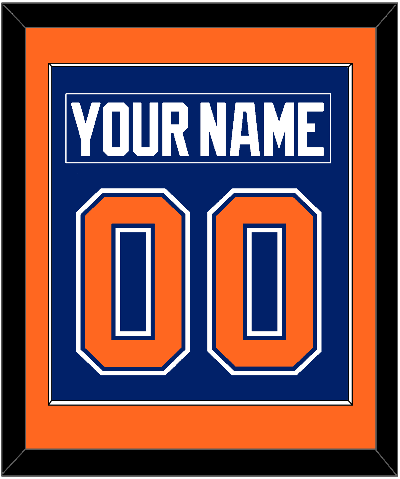 Edmonton Nameplate & Number (Back) Combined - Road Blue (1981-1994) - Essential Tier 2