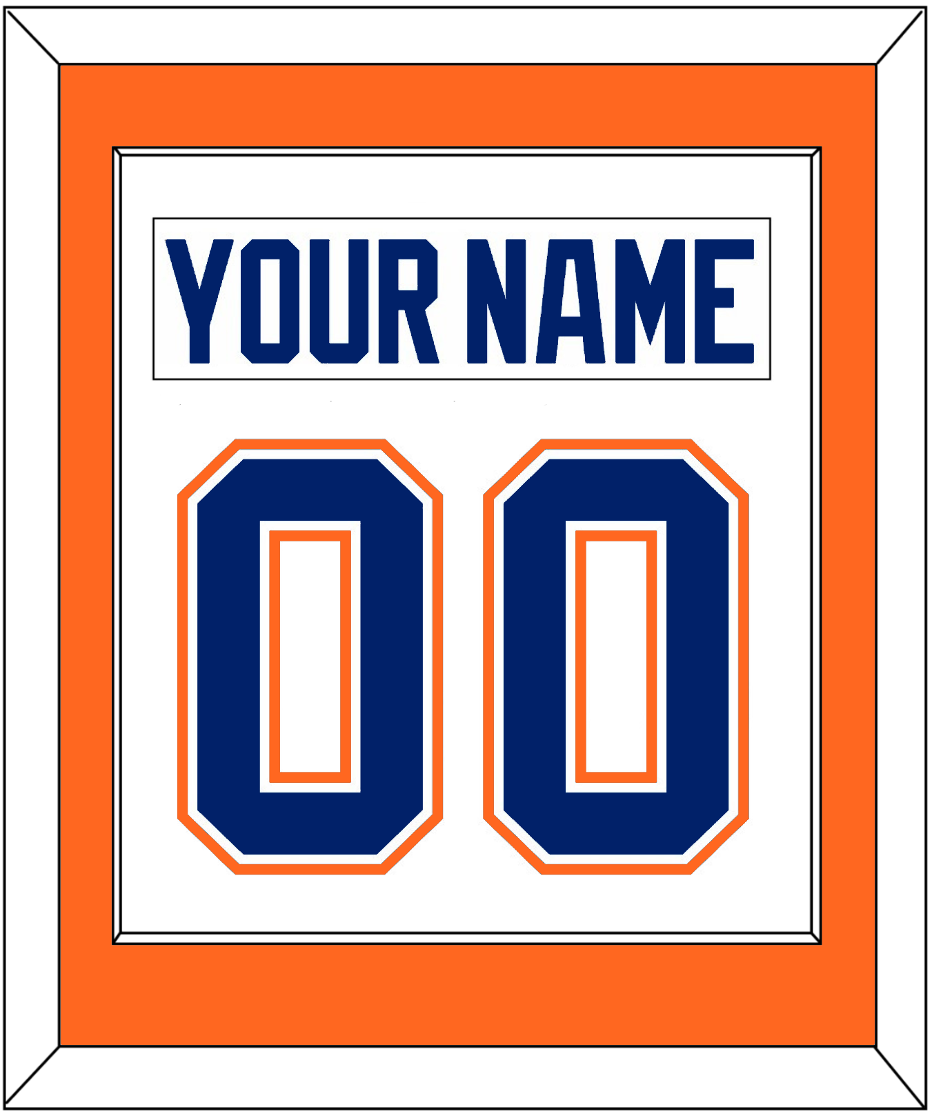 Edmonton Nameplate & Number (Back) Combined - Home White (1981-1994) - Essential Tier 2