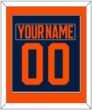 Edmonton Nameplate & Number (Back) Combined - Alternate Navy (2019-2024) - Single Mat 2