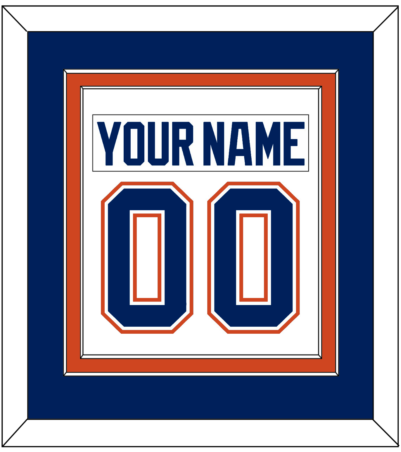 Edmonton Nameplate & Number (Back) Combined - Road White - Signature Tier 3
