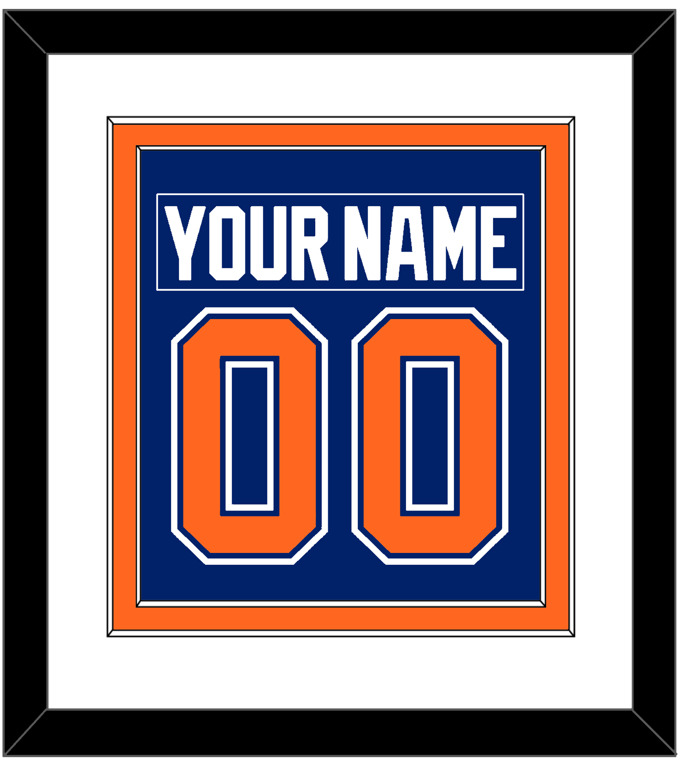 Edmonton Nameplate & Number (Back) Combined - Road Blue (1981-1994) - Signature Tier 1