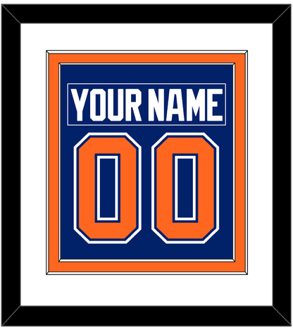Edmonton Nameplate & Number (Back) Combined - Road Blue (1981-1994) - Signature Tier 1