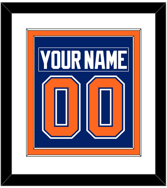 Edmonton Nameplate & Number (Back) Combined - Road Blue (1981-1994) - Signature Tier 1