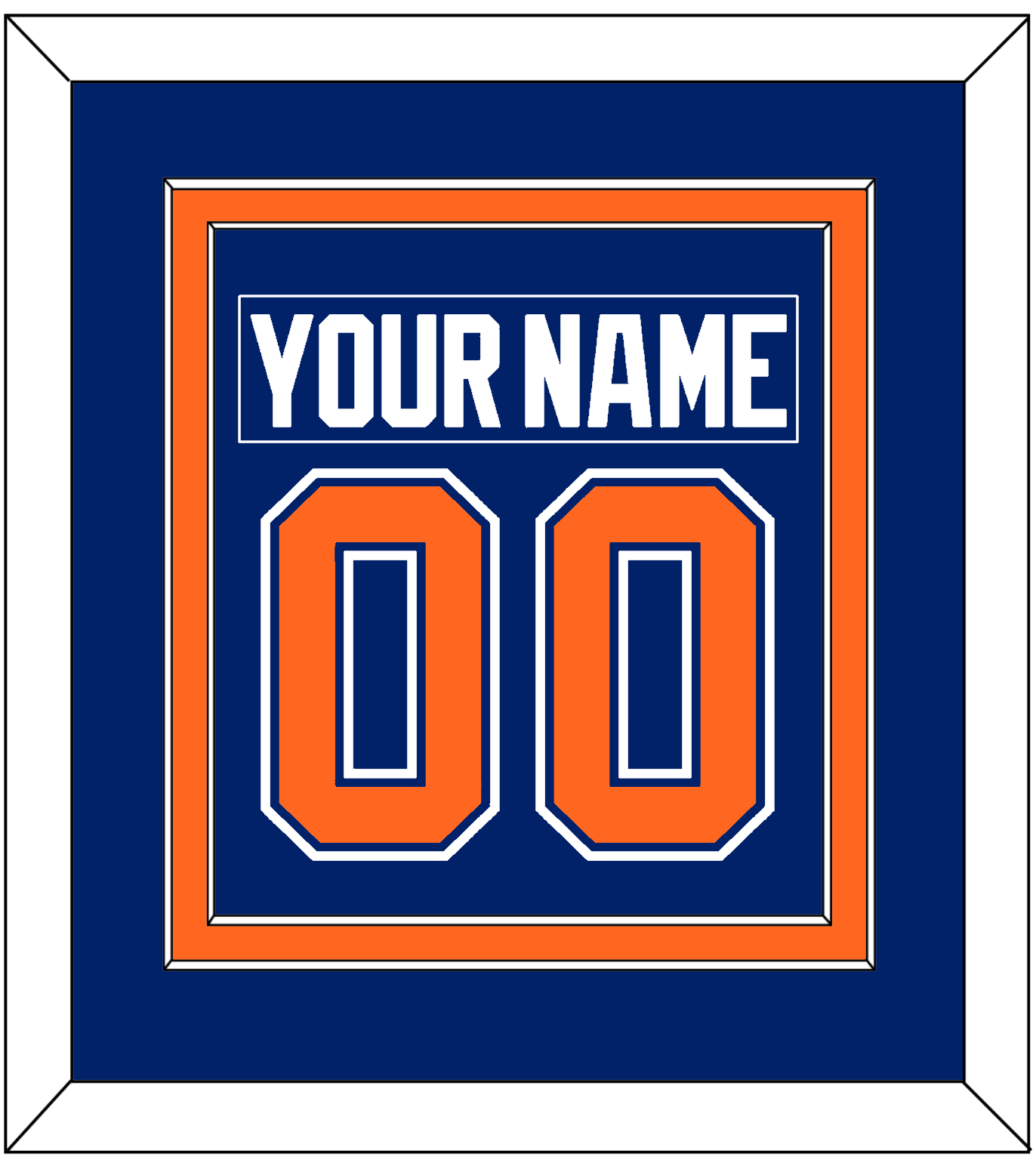 Edmonton Nameplate & Number (Back) Combined - Road Blue (1981-1994) - Signature Tier 2