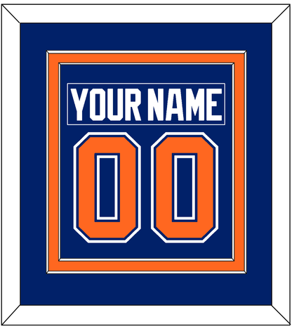 Edmonton Nameplate & Number (Back) Combined - Road Blue (1981-1994) - Signature Tier 2