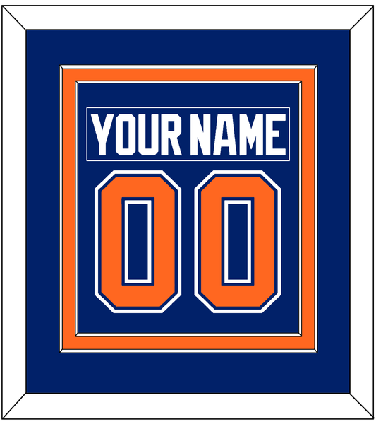 Edmonton Nameplate & Number (Back) Combined - Road Blue (1981-1994) - Signature Tier 2
