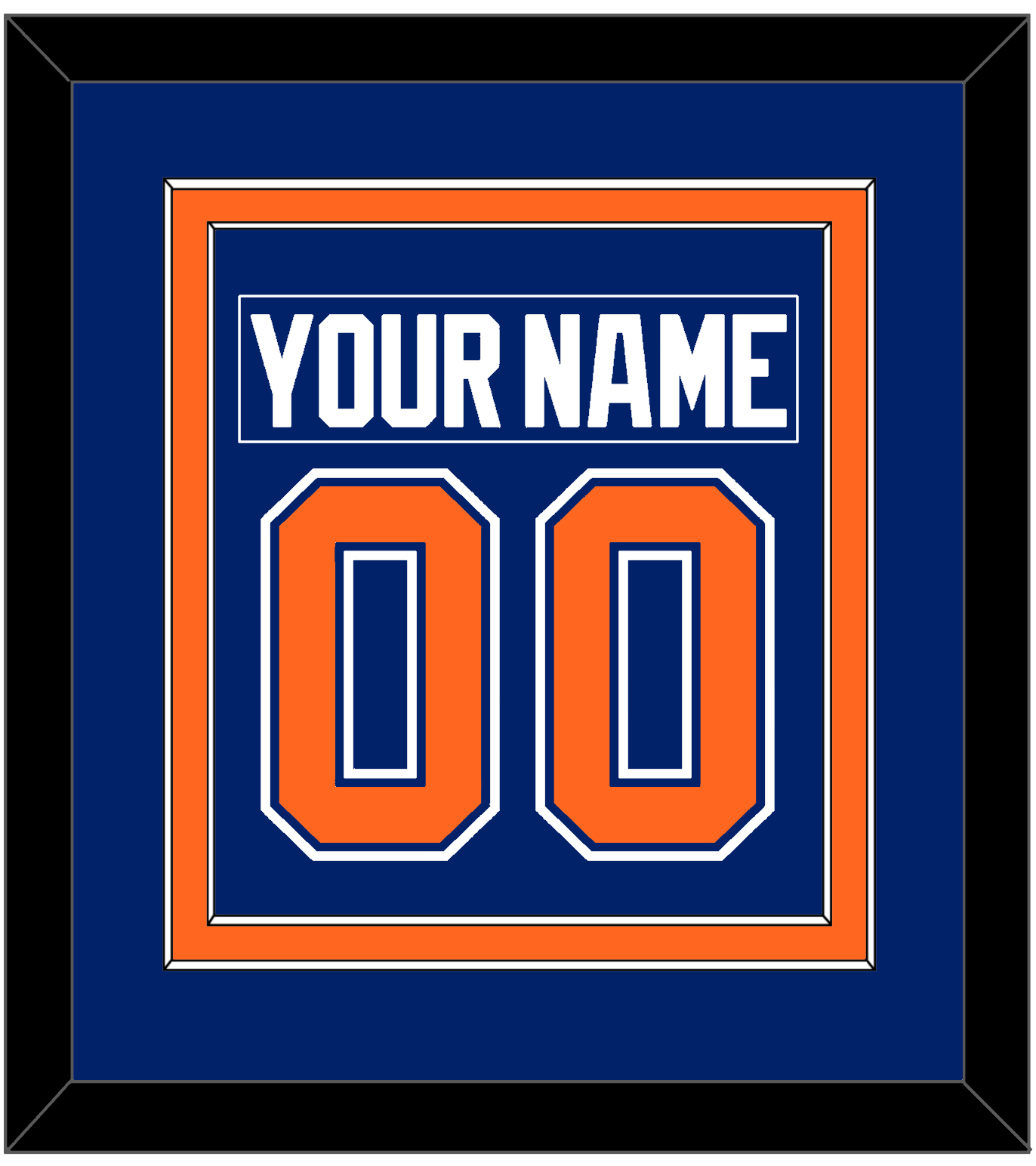 Edmonton Nameplate & Number (Back) Combined - Road Blue (1981-1994) - Signature Tier 2