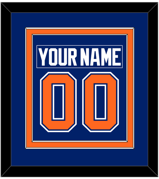 Edmonton Nameplate & Number (Back) Combined - Road Blue (1981-1994) - Signature Tier 2