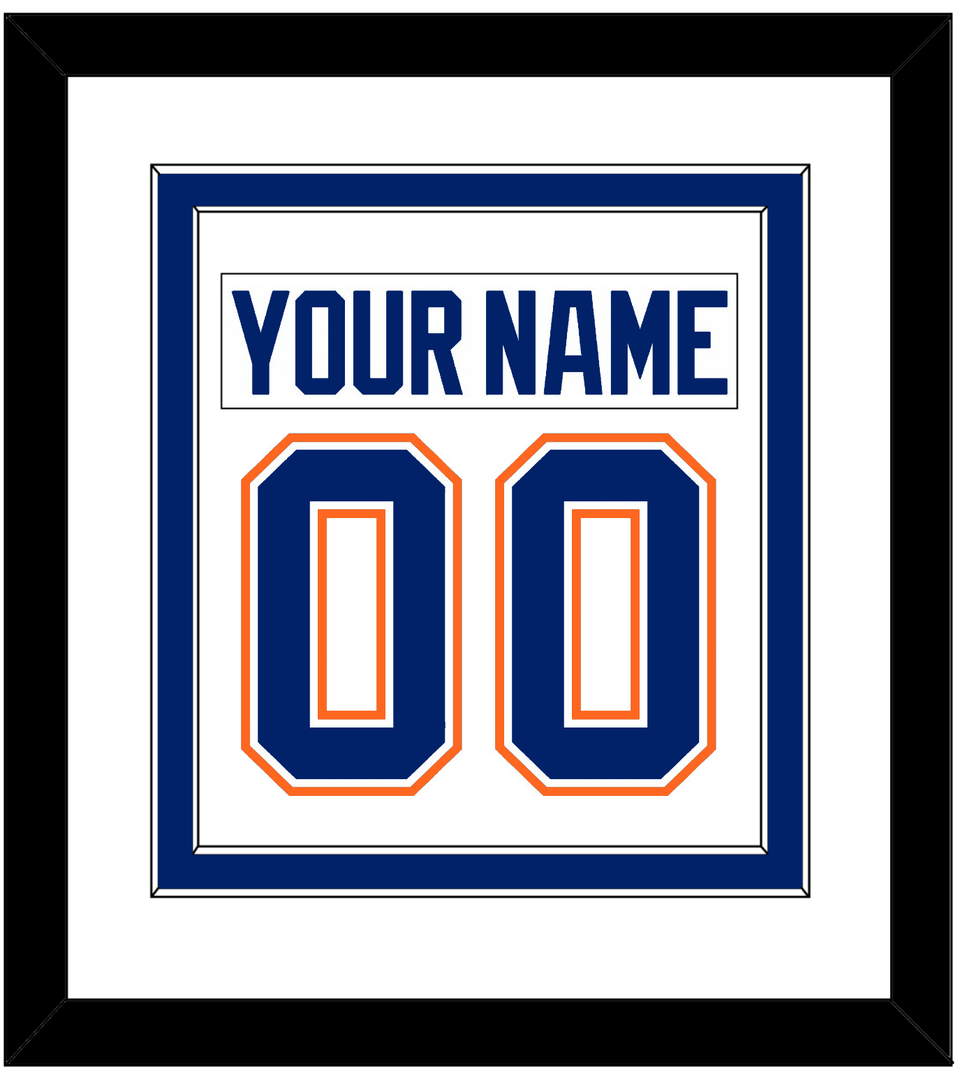 Edmonton Nameplate & Number (Back) Combined - Home White (1981-1994) - Signature Tier 2