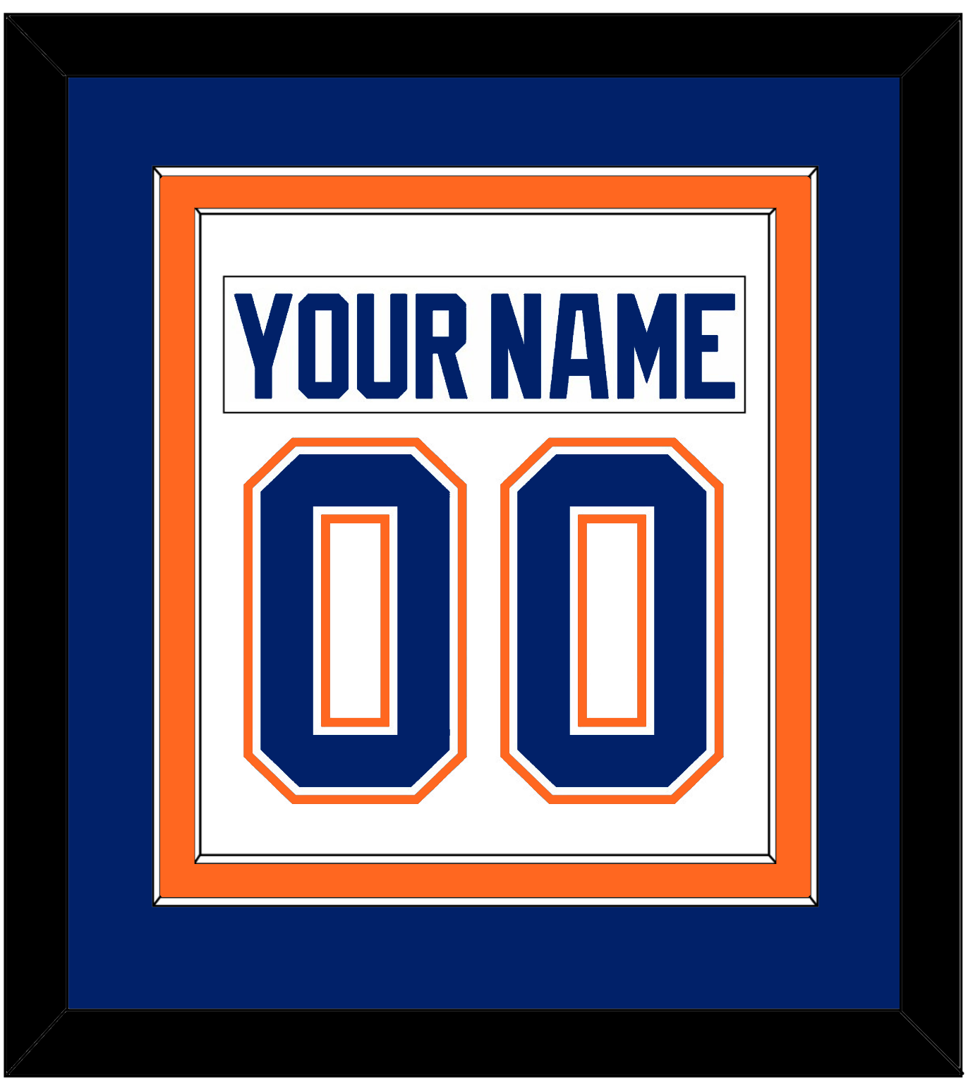Edmonton Nameplate & Number (Back) Combined - Home White (1981-1994) - Signature Tier 3