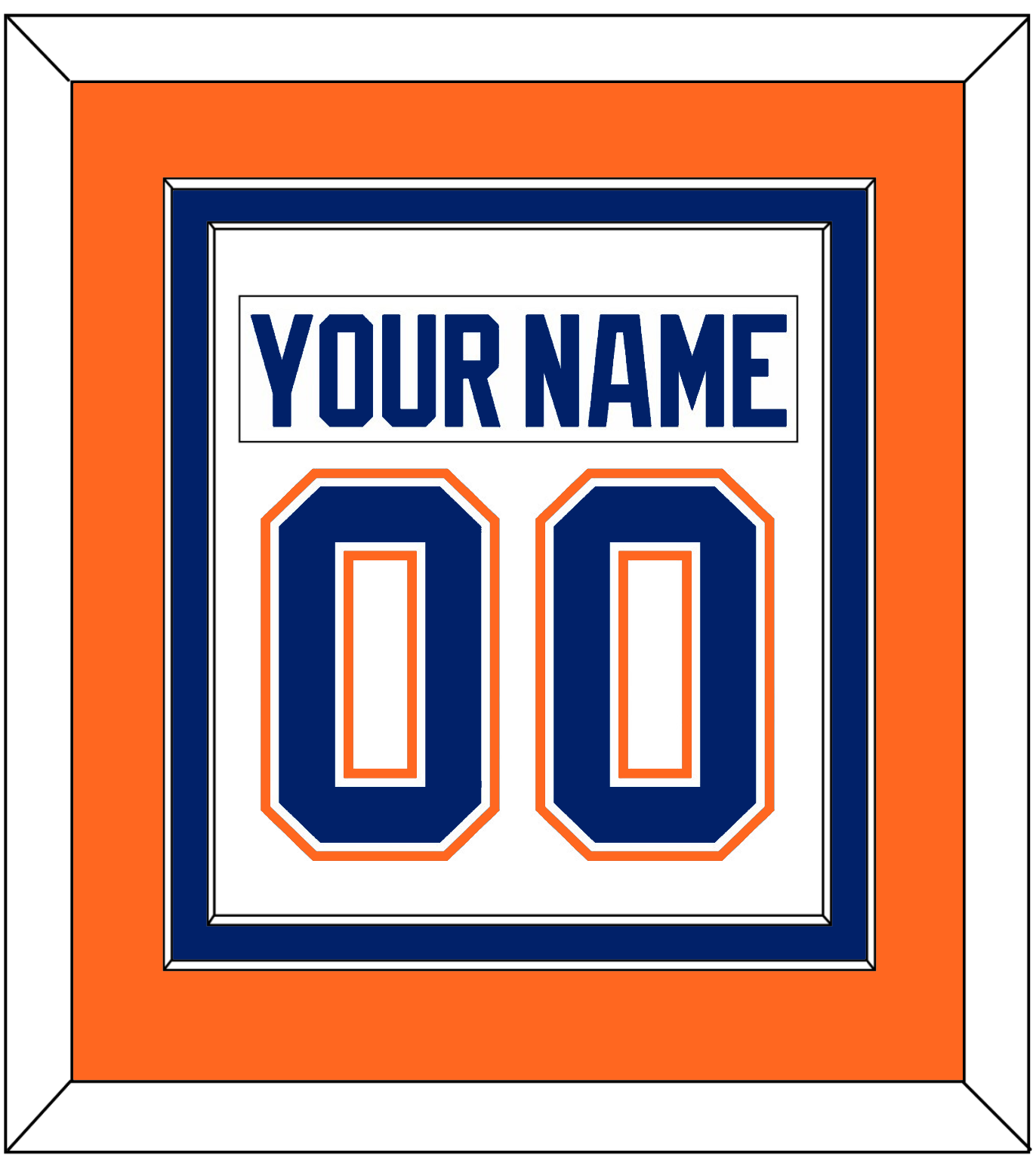 Edmonton Nameplate & Number (Back) Combined - Home White (1981-1994) - Signature Tier 4