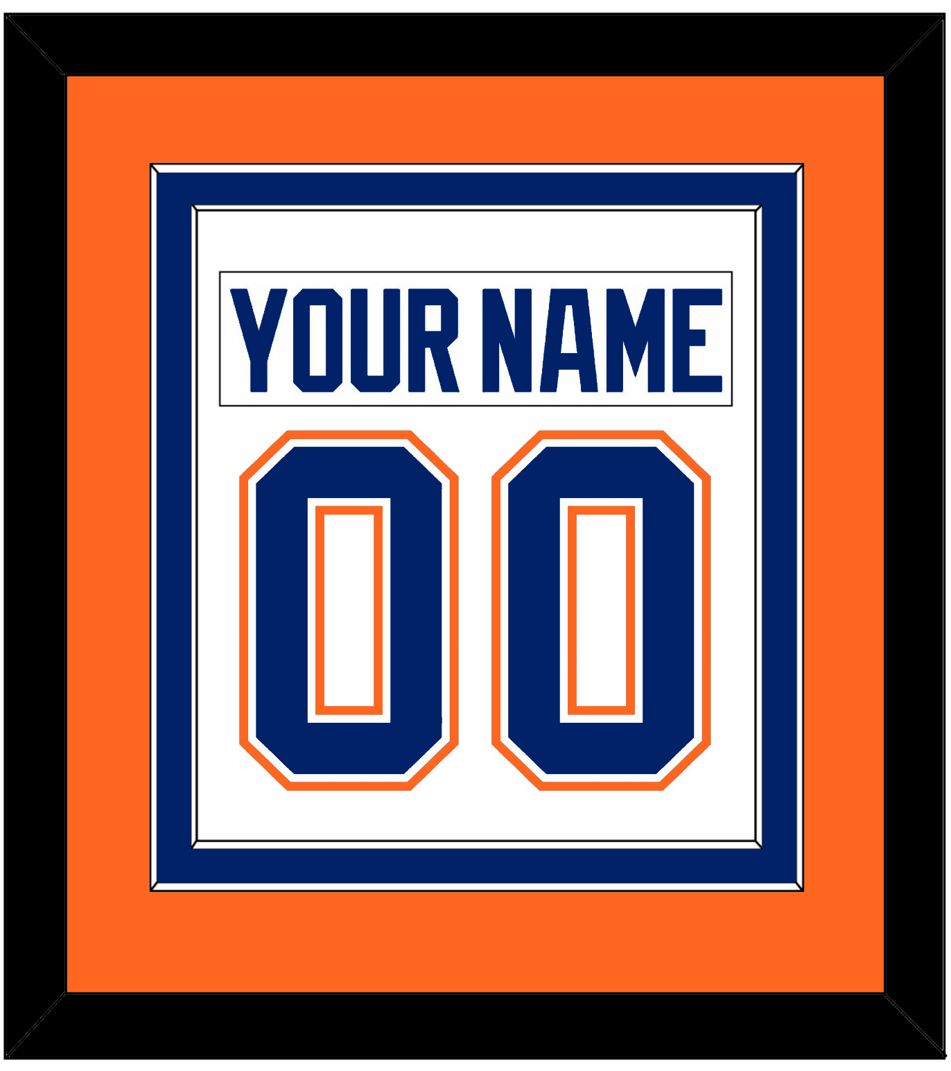 Edmonton Nameplate & Number (Back) Combined - Home White (1981-1994) - Signature Tier 4