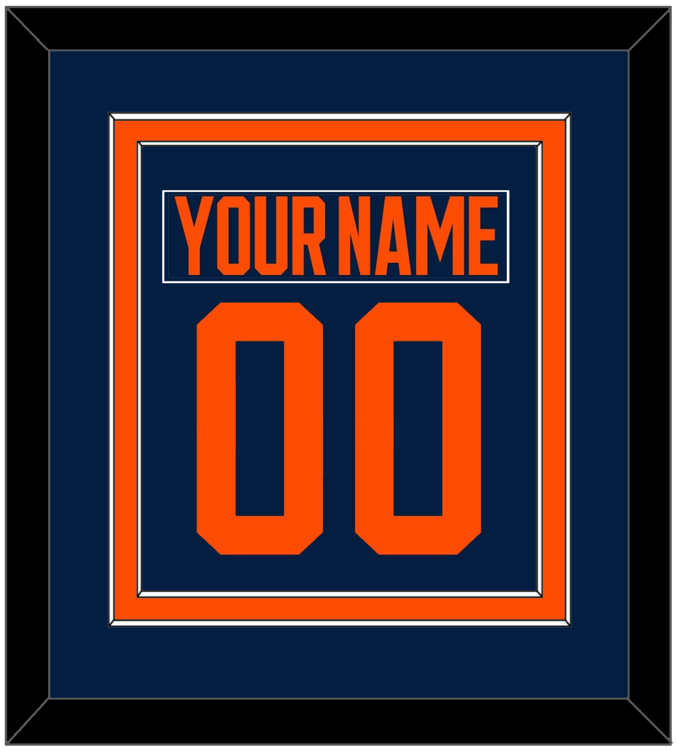 Edmonton Nameplate & Number (Back) Combined - Alternate Navy (2019-2024) - Signature Tier 2