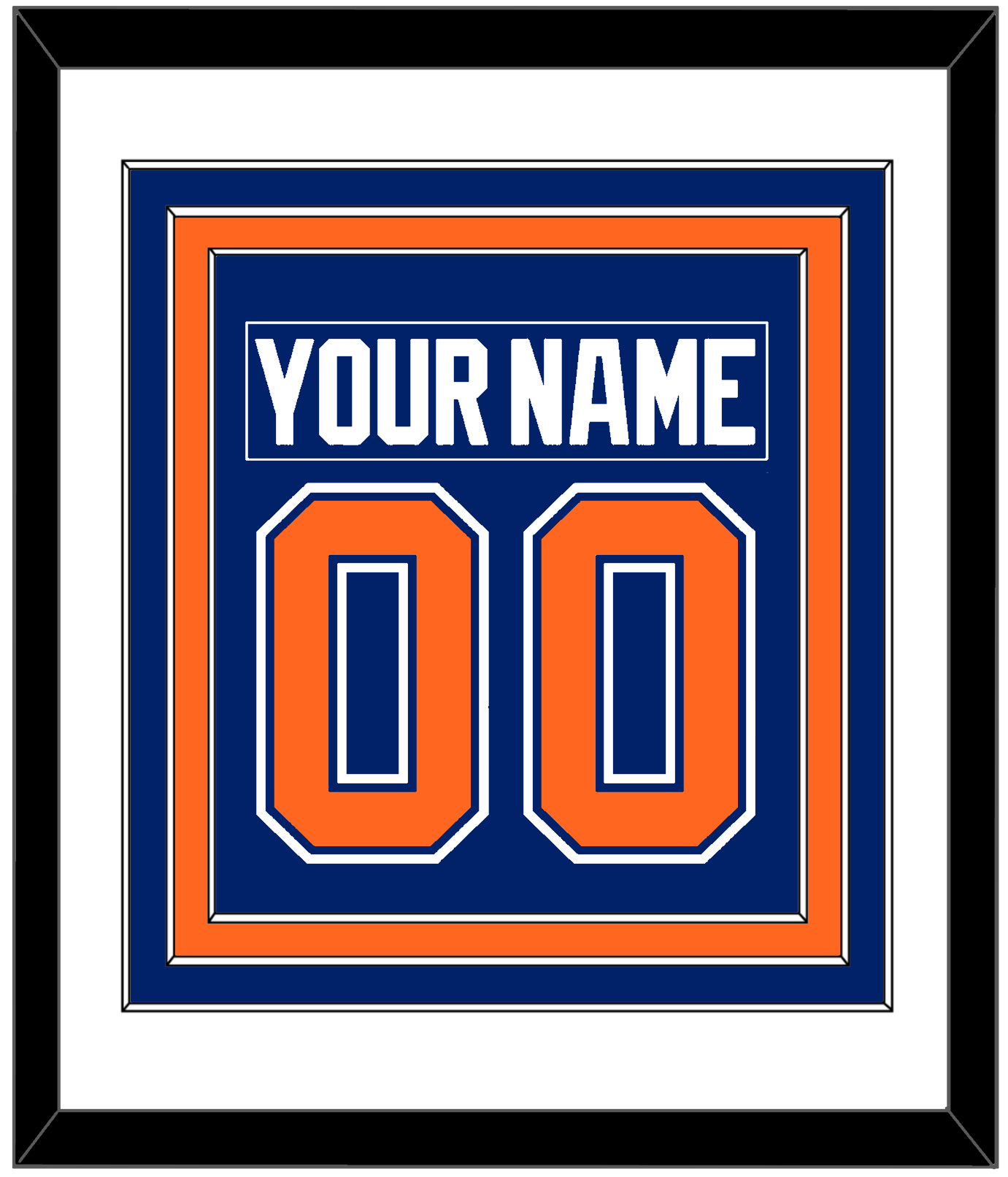 Edmonton Nameplate & Number (Back) Combined - Road Blue (1981-1994) - Premier Tier 1