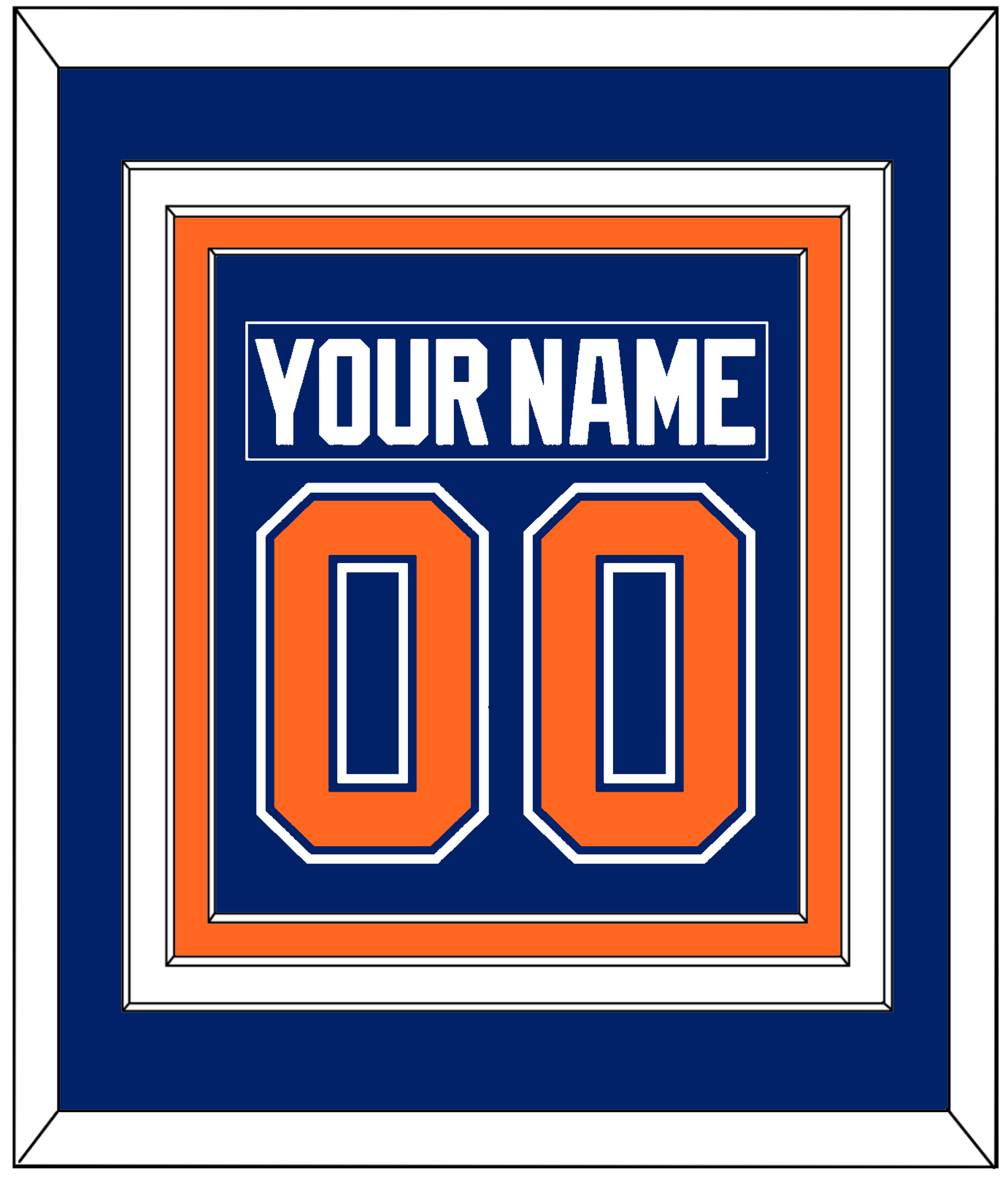 Edmonton Nameplate & Number (Back) Combined - Road Blue (1981-1994) - Premier Tier 2