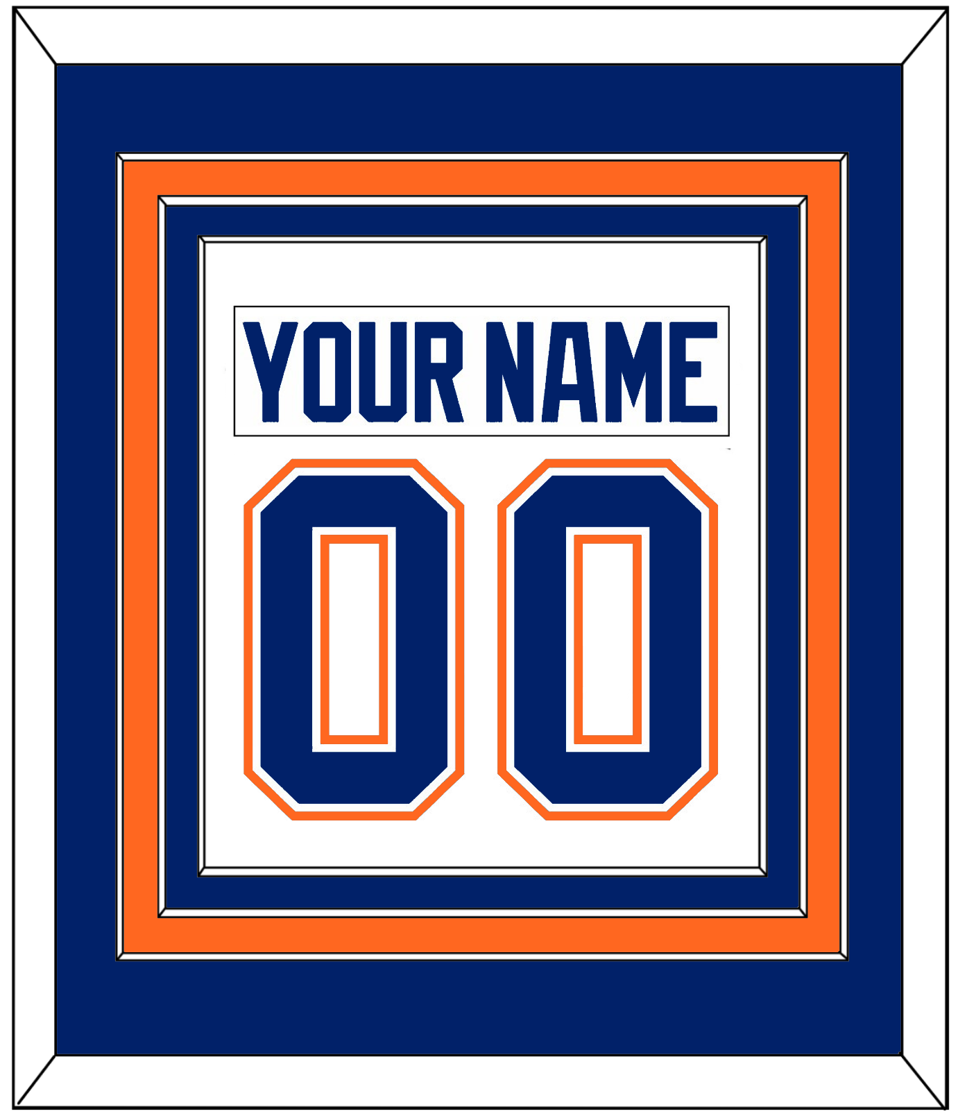 Edmonton Nameplate & Number (Back) Combined - Home White (1981-1994) - Premier Tier 2