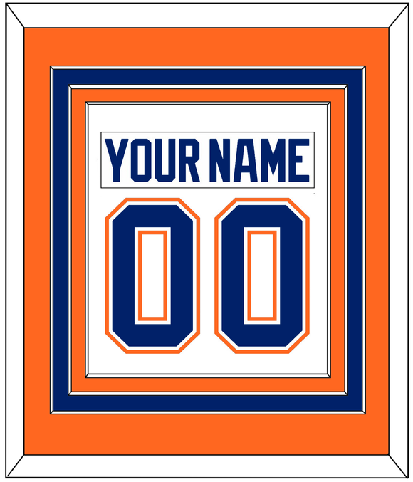Edmonton Nameplate & Number (Back) Combined - Home White (1981-1994) - Triple Mat 3