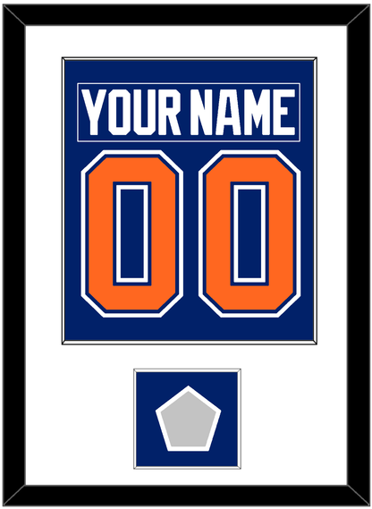 Edmonton Nameplate & Number (Back) Combined With 1990 Stanley Cup Finals Patch - Road Blue (1981-1994) - Essential Tier 1