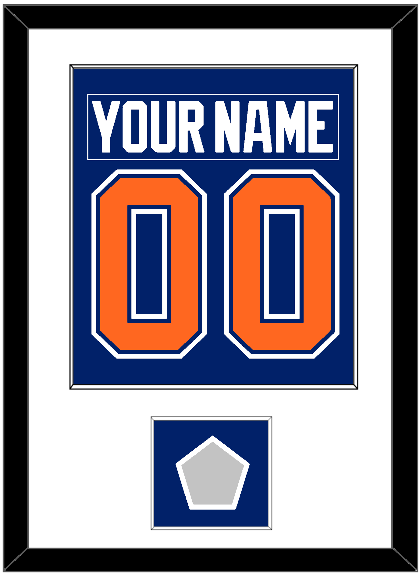 Edmonton Nameplate & Number (Back) Combined With Stanley Cup Champions Patch - Road Blue (1981-1994) - Essential Tier 1