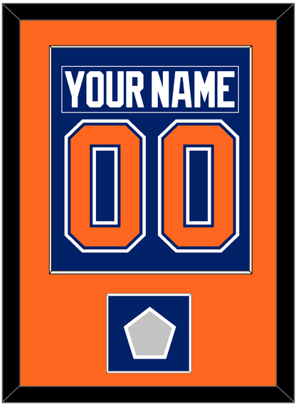 Edmonton Nameplate & Number (Back) Combined With 1990 Stanley Cup Finals Patch - Road Blue (1981-1994) - Essential Tier 2