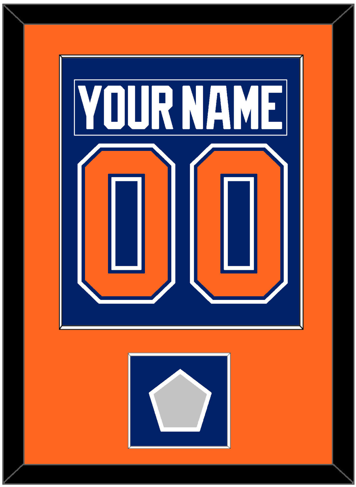 Edmonton Nameplate & Number (Back) Combined With Stanley Cup Champions Patch - Road Blue (1981-1994) - Essential Tier 2